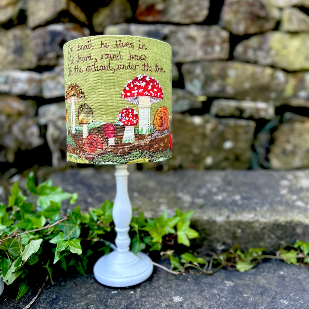 Lampshade - Snail with toadstools.