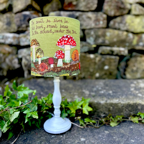 Lampshade - Snail with toadstools.