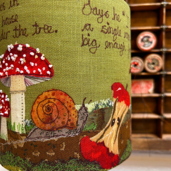 Lampshade - Snail with toadstools.