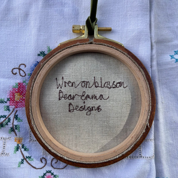 Wren in Yellow Blossom # 5 - Mini Hoop