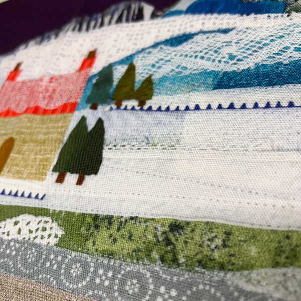 Winter Mountain Street Scene Project Bag Kit - Background Panel Only