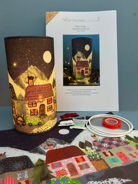 Winter Cottages - Embroidered Lantern Kit