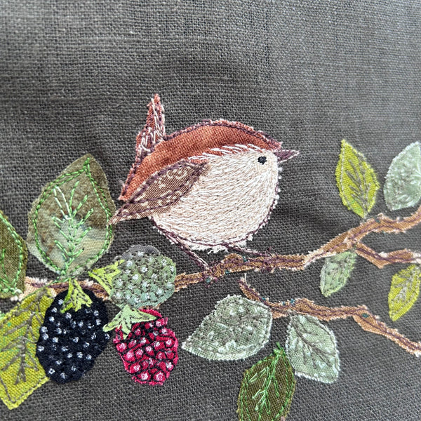 Tea Cosy - Wren on blackberries.