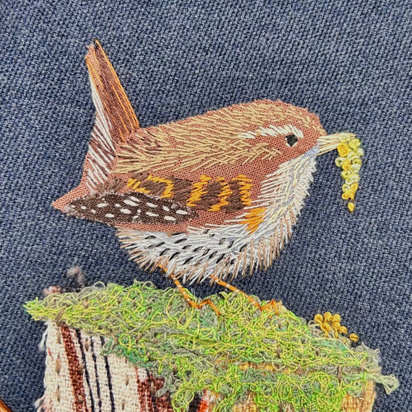 Hooped Picture - Wren on moss.