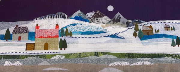 Winter Mountain Street Scene Project Bag Kit - Instruction Booklet and Background panel ONLY.