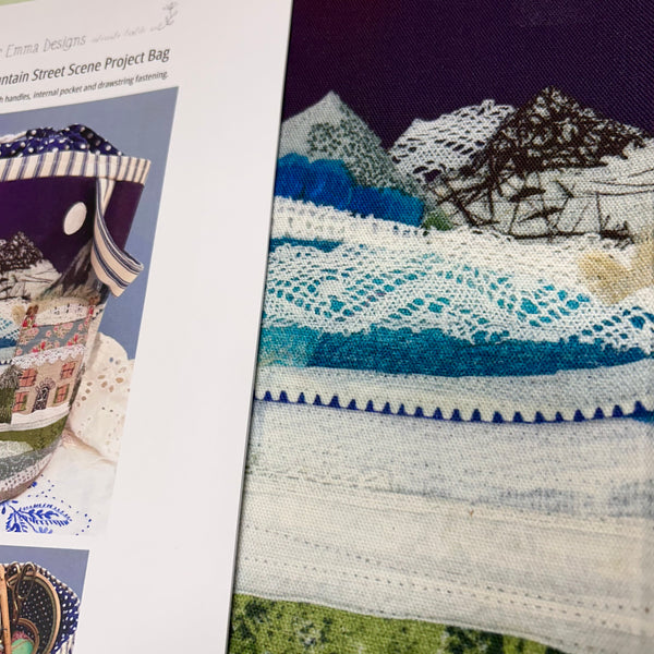 Winter Mountain Street Scene Project Bag Kit - Instruction Booklet and Background panel ONLY.