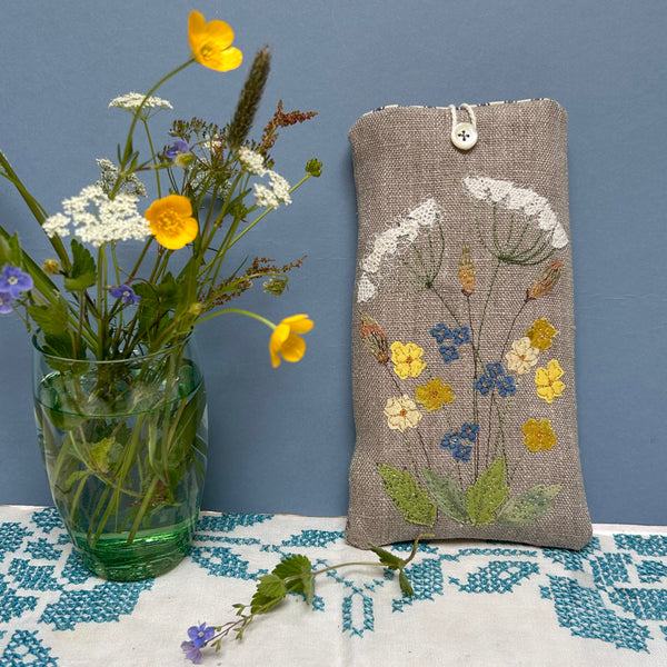 Glasses case - Yorkshire Hay Meadow flowers