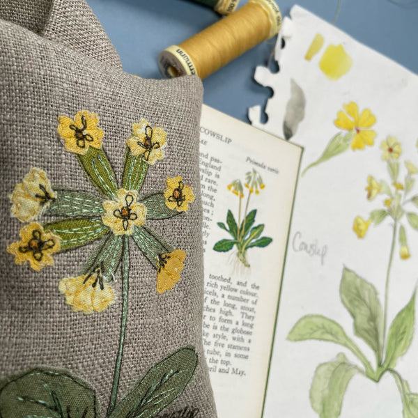 Lavender bag with greeting card - Cowslip flower