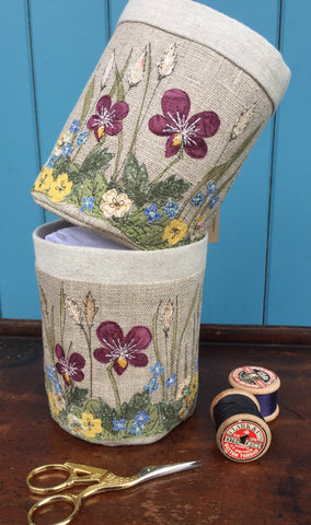 Fabric pot - Botanical Spring flowers