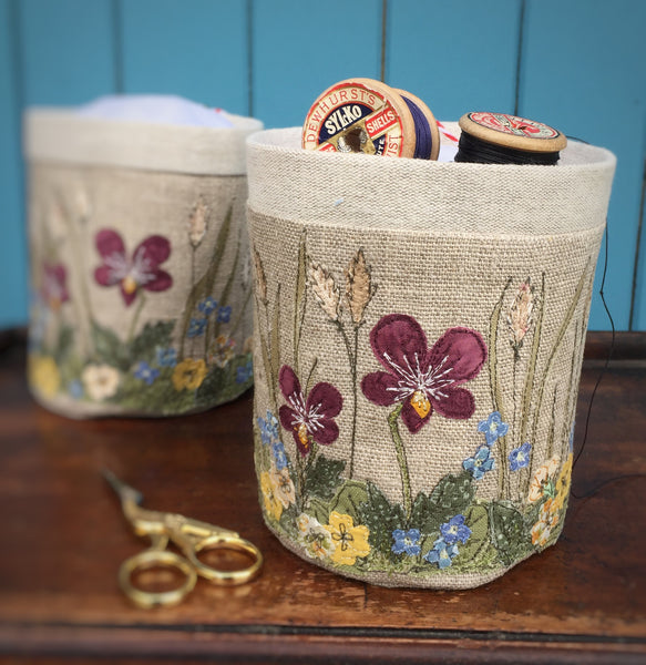 Fabric pot - Botanical Spring flowers
